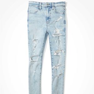 Super Light Wash Ripped Jeans